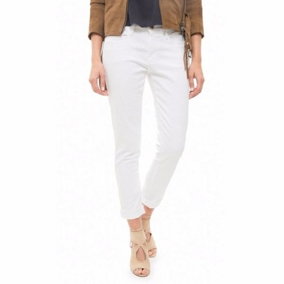 Frame Le Grand Garçon White Denim Mid-Rise Jeans Size 26 - Picture 1 of 12